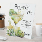 Modern Tropical Waterverf Margarita Bar Sign Reclamebord Met Voetstuk (Insitu)