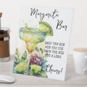 Modern Tropical Waterverf Margarita Bar Sign Reclamebord Met Voetstuk (Insitu)