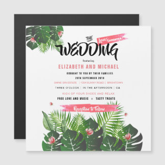 Modern Tropical Wedding Festival Event Magnetische Uitnodiging
