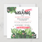 Modern Tropical Wedding Festival Event Magnetische Uitnodiging (Voorkant)