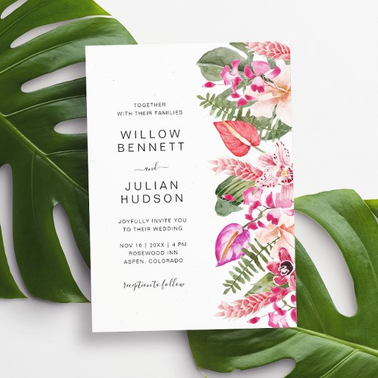 Modern Tropical Wedding Kaart