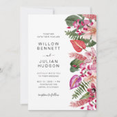Modern Tropical Wedding Kaart (Voorkant)