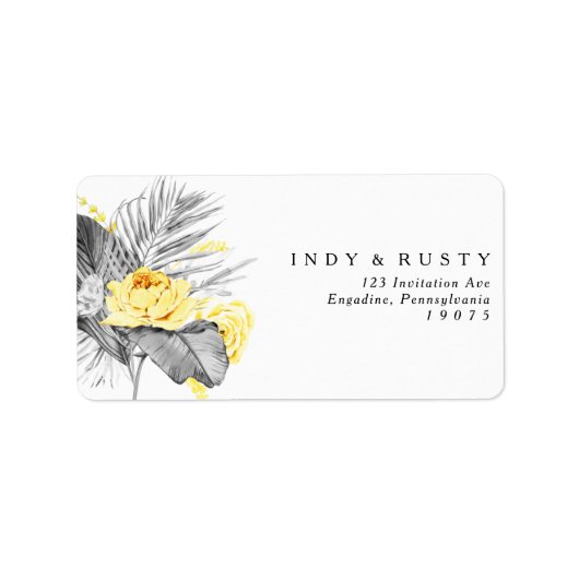 Modern Tropical Wedding RSVP Adresetiketten Etiket (Voorkant)