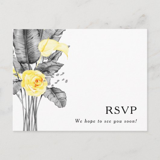 Modern Tropical Wedding RSVP-Briefkaart Briefkaart (Voorkant)