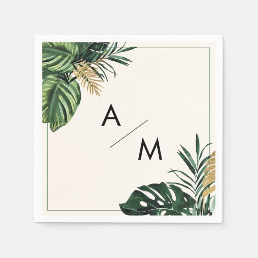 Modern Tropical Wedding Servet (Voorkant)