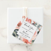 Modern Tropicas Coral Floral Lijst Dank u wel Bedankjes Labels (In situ)