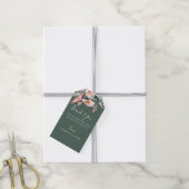 Modern Tropics Coral Floral Dank u Cadeaulabel (Met Touw)