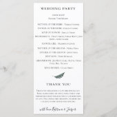 Modern Tropics Coral Floral Wedding Programmakaart (Achterkant)