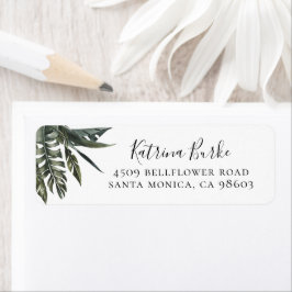 Modern Tropics Greenery Return Address Etiket