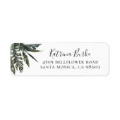 Modern Tropics Greenery Return Address Etiket (Voorkant)