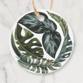 Modern Tropics Island Leaves Bruiloft Bedankjes Labels (Achterkant)