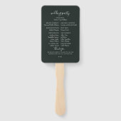 Modern Tropics Koraal Floral bruiloft programma Handwaaier (Achterkant)