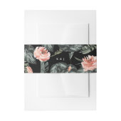 Modern Tropics Koral Floral Monogram Weddenschap Uitnodigingen Wikkel (Voorkant Voorbeeld)