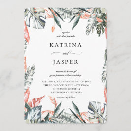 Modern Tropics Palm Leaf Lijst Wedding Kaart