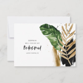 Modern tropisch abstract geschilderd bruidsmeisje RSVP kaartje