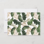 Modern tropisch abstract geschilderd huwelijk r.s. RSVP kaartje (Achterkant)