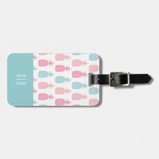 Modern tropisch anananesologram bagagelabel (Voorkant horizontaal)