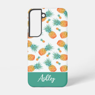 Modern tropisch ananas fruit patroon samsung galaxy hoesje
