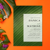 Modern Tropisch Bananenblad Bruiloft Kaart