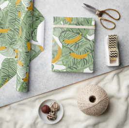 Modern tropisch bananengroen patroon cadeaupapier