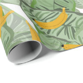 Modern tropisch bananengroen patroon cadeaupapier (Rol Hoek)
