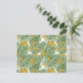 Modern tropisch bananengroen patroon feestdagenkaart (Staand voorkant)