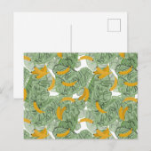 Modern tropisch bananengroen patroon feestdagenkaart (Voorkant / Achterkant)