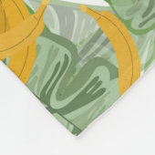 Modern tropisch bananengroen patroon fleece deken (Hoek)