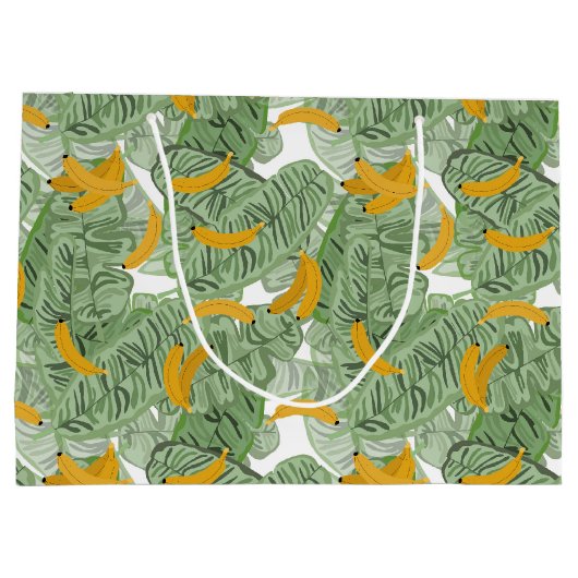 Modern tropisch bananengroen patroon groot cadeauzakje (Achterkant)