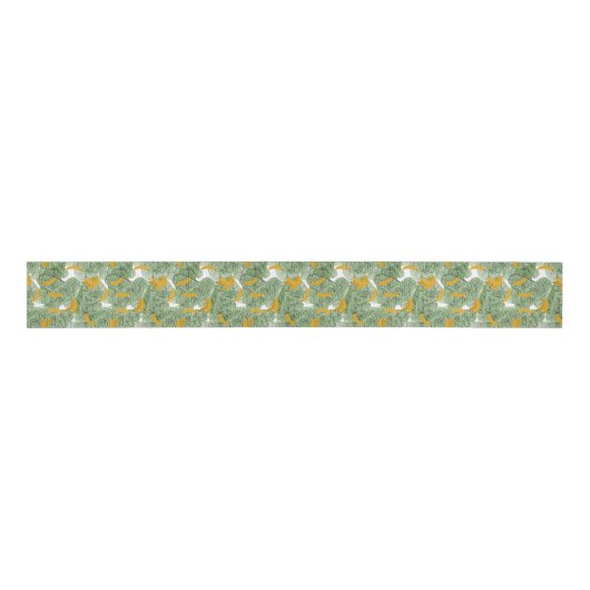 Modern tropisch bananengroen patroon grosgrain lint (Voorkant)