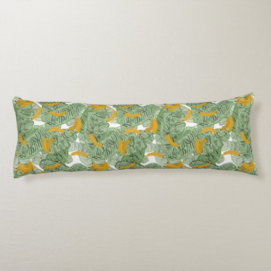 Modern tropisch bananengroen patroon lichaamskussen (Achterkant)