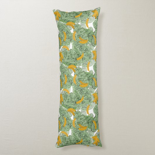 Modern tropisch bananengroen patroon lichaamskussen (Achterkant (Verticaal))
