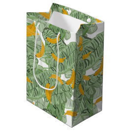 Modern tropisch bananengroen patroon medium cadeauzakje
