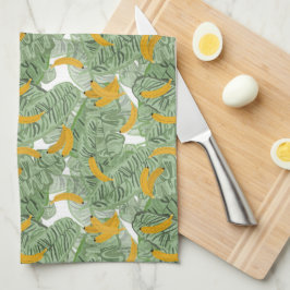 Modern tropisch bananengroen patroon theedoek