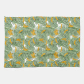 Modern tropisch bananengroen patroon theedoek (Horizontaal)