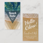 Modern Tropisch Beach Mobile Spray Tan Visitekaartje (Voorkant / Achterkant)