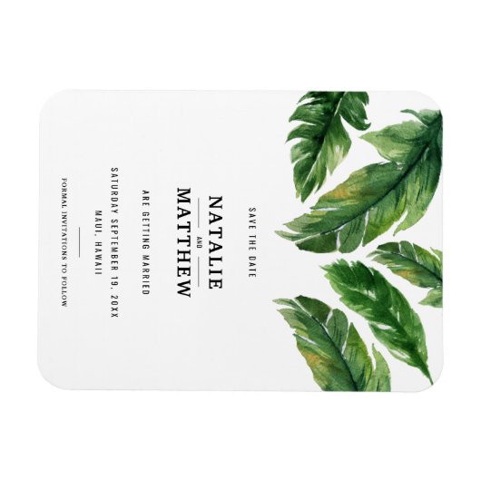 Modern tropisch blad behalve de datum magneet (Horizontaal)