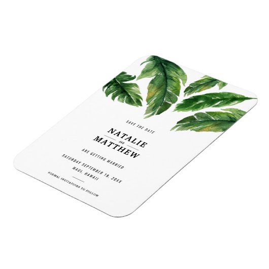 Modern tropisch blad behalve de datum magneet (Linkerzijde)