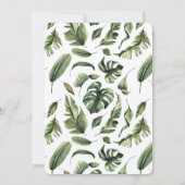 Modern tropisch blad behalve de datumkaart bedankkaart (Achterkant)