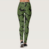 Modern tropisch blad blad patroon leggings (Achterkant)