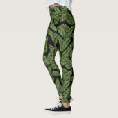Modern tropisch blad blad patroon leggings (Links)
