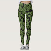 Modern tropisch blad blad patroon leggings (Voorkant)