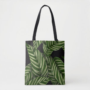 Modern tropisch blad blad patroon tote bag