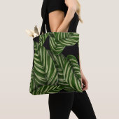 Modern tropisch blad blad patroon tote bag (Dichtbij)