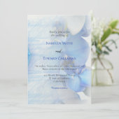 Modern Tropisch Blauw Orchidee Floral Wedding Kaart (Staand voorkant)