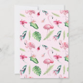 Modern Tropisch Bloemen Flamingo Verjaardagsfeest Kaart (Achterkant)