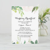 Modern tropisch bloemig bruiloft ontbijt kaart (Staand voorkant)