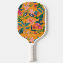 Modern Tropisch Bloemmotief Pickleball Paddle