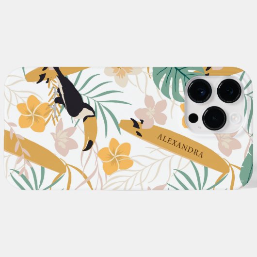 Modern tropisch botanisch aangepast Case-Mate iPhone case (Achterkant (horizontaal))