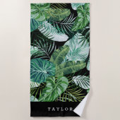 Modern tropisch botanisch aangepast strandlaken (Voorkant)